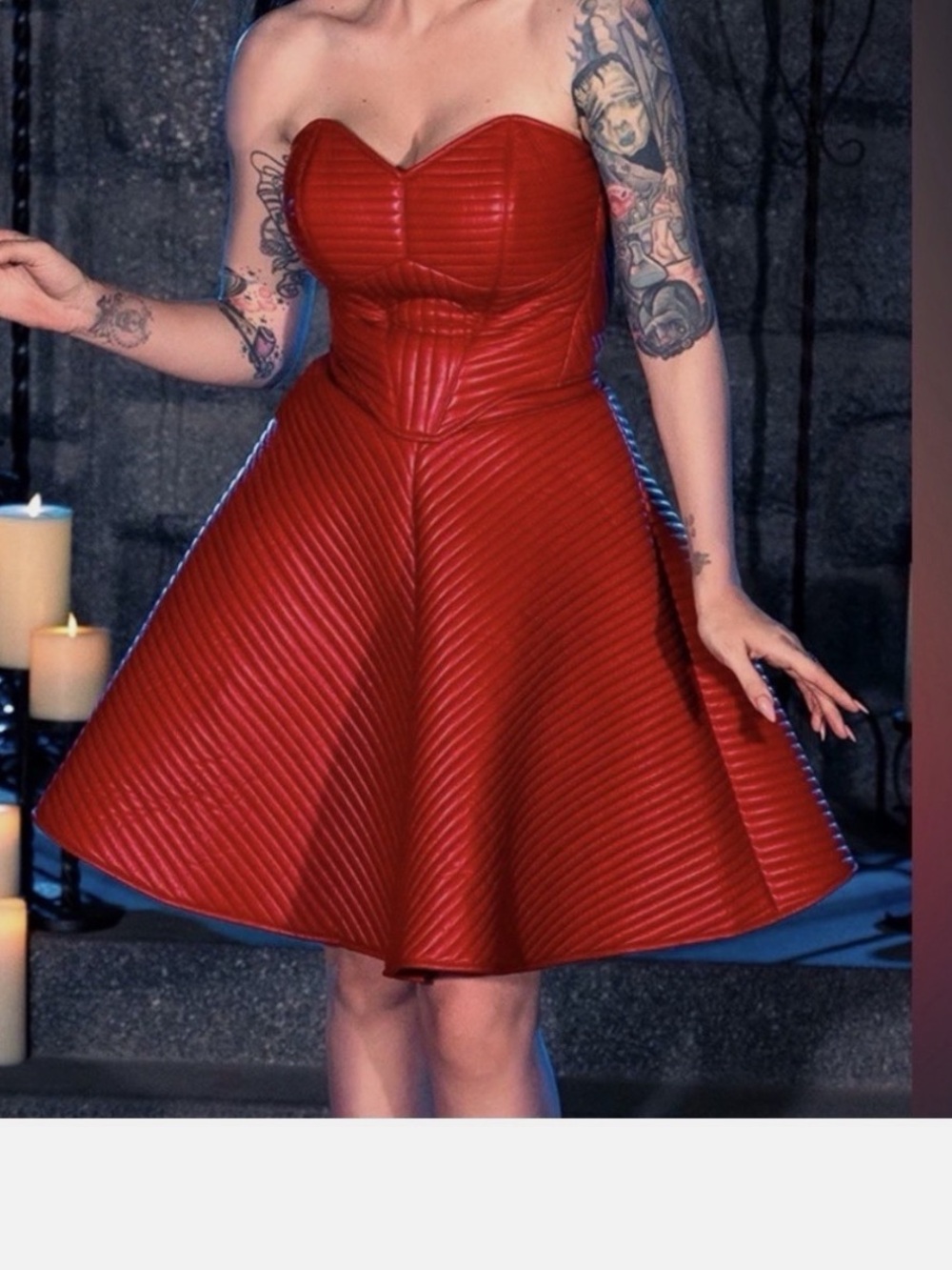 La Femme En Noir Bram stokers Dracula order of dragon Women’s skater Red skirt